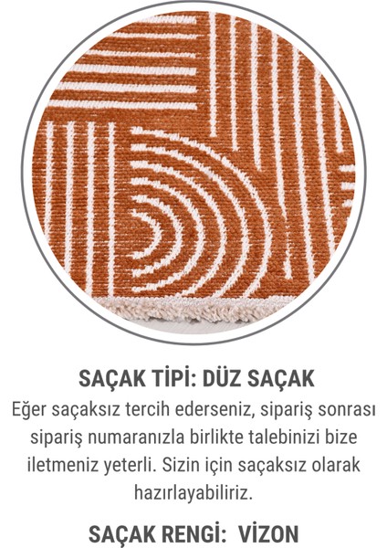 Revna Turuncu / Kiremit Yıkanabilir Halı – Kaydırmaz Taban, Pamuk Dokuma, Salon Mutfak Koridor Için Uygun