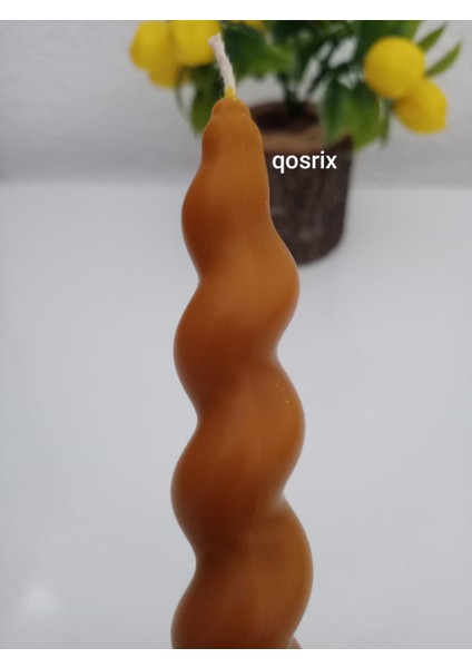5'li Hardal Sarısı Italyan Burgulu Şamdan Soya Mumu Doğal Kokulu Uzun Çubuk Konik Burgu Spiral Mum Dekoratif modelleri