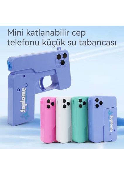 Mini Katlanır Cep Telefonu Su Jeti Fırlatıcı Manuel Çift Kafalı Jet Su Oyuncağı (Yurt Dışından)