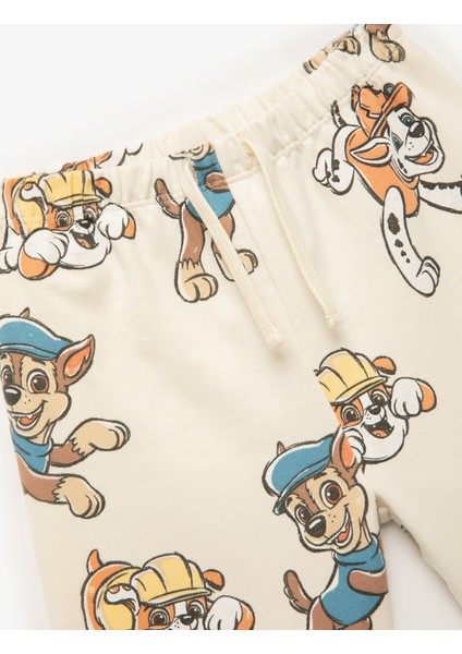 Lisanslı Beli Lastikli Paw Patrol Baskılı Pamuklu Şort