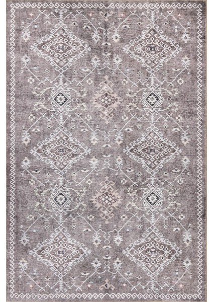 Stonart Eskitme Vintage Desenli Kahverengi Otantik Yıkanabilir Şönil Halı Al 463 fiyatları