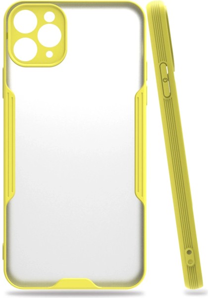 Iphone 11 Pro Max Kılıf Platin Silikon - Sarı Drstr