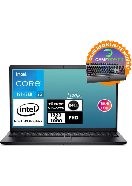 Vostro 3530 I5-1334U 8gb 512GB SSD 15.6" Fhd W11P Laptop + Klavye N3409PVNB3530U 020