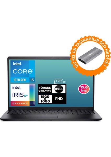 Vostro 3530 I5-1334U 32GB 1tb SSD 15.6" W11P Nb + Vıt 512 GB Taşınabilir SSD N3409PVNB3530U 023