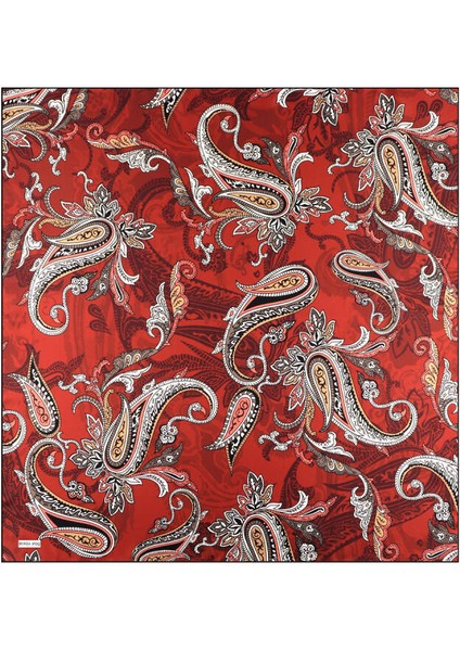 Bordo Şal Desen Twill Ipek Eşarp