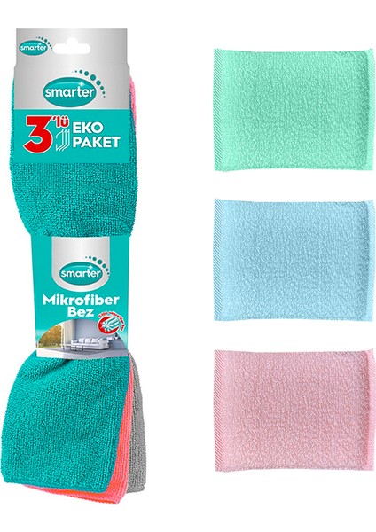 3'lü Mikrofiber Temizlik Bezi + 3'lü Pratik Sünger