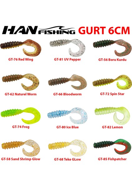 Gurt 6cm 8 Adet Orak Kuyruk Silikon Yem