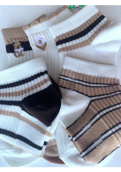 Çiçek ve Ayıcık Nakışlı Çorap 10 Adet fiyatları