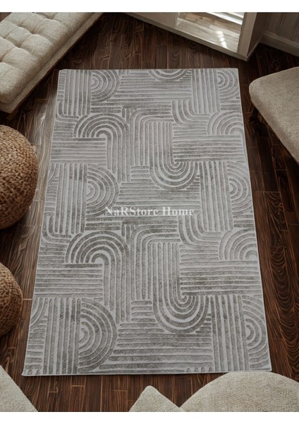 Elit Osso Krem Vizon Kabartmalı Kaymaz Taban Yıkanabilir Kesme Yolluk Halı fırsatları