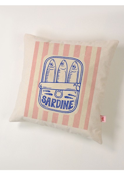 Sardıne Pembe Çizgili Yıkanmış Keten Kırlent Kılıfı (45X45 Cm) fiyatları