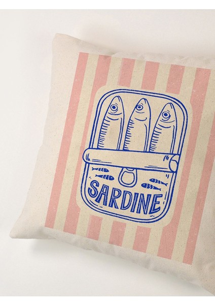 Sardıne Pembe Çizgili Yıkanmış Keten Kırlent Kılıfı (45X45 Cm) modelleri