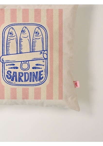 Sardıne Pembe Çizgili Yıkanmış Keten Kırlent Kılıfı (45X45 Cm) fırsatları