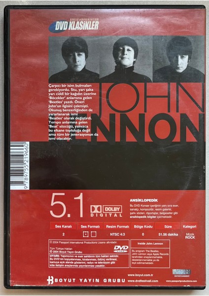 John Lennon Bir Efsanenin Gerçek Öyküsü DVD (Orjnal Dönem Baskı Dvd)