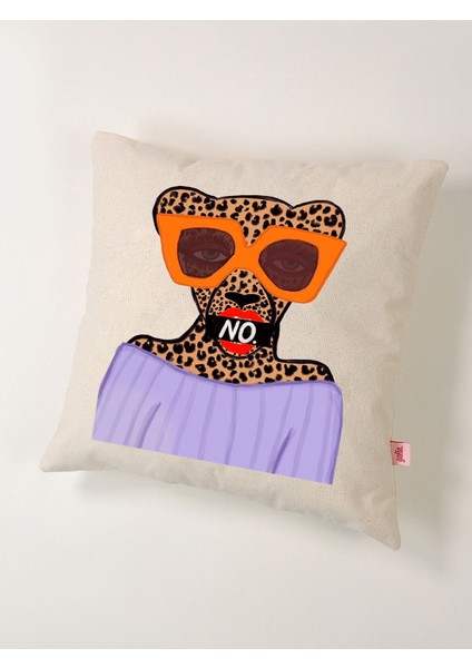 No Attitude Kaplan Illüstrasyonlu Kırlent Kılıfı (45X45 Cm) fiyatları