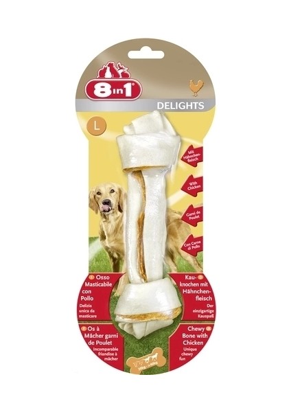 8 In 1 Delights Bones Tavuklu Köpek Kemik Ödülü Large 85 gr