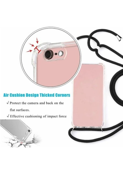 Samsung Galaxy S24+ Plus (SM-S926B) ile Uyumlu Kılıf Silikon Ipli Boyundan Askılı Darbe Emici Antishock Kapak Tpu