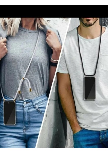 Samsung Galaxy S24+ Plus (SM-S926B) ile Uyumlu Kılıf Silikon Ipli Boyundan Askılı Darbe Emici Antishock Kapak Tpu