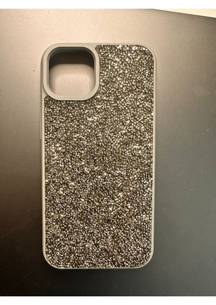 IPHONE 14 Gri Taşlı Kılıf