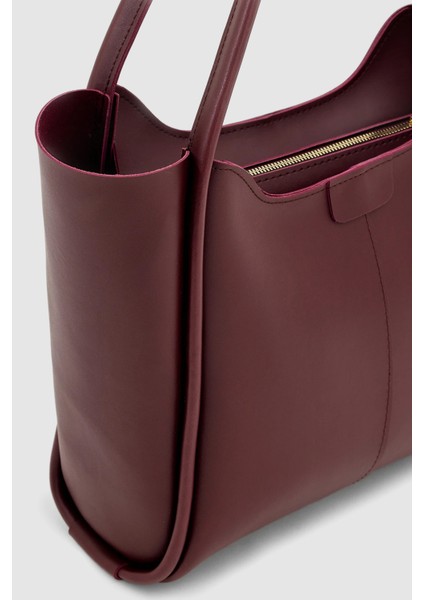 Zovin Fermuarlı Büyük Boy Omuz, Kol ve El Çantası Bordo fırsatları