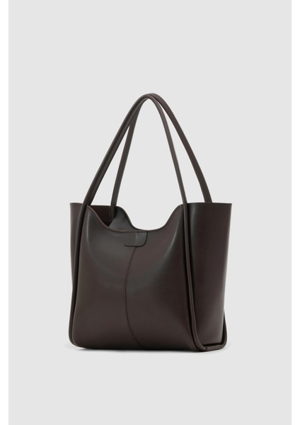 Zovin Fermuarlı Büyük Boy Omuz, Kol ve El Çantası Acı Kahve modelleri