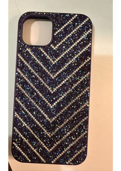 IPHONE 14 Lacivert ve Beyaz Taşlı Kılıf