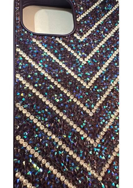 IPHONE 14 Lacivert ve Beyaz Taşlı Kılıf
