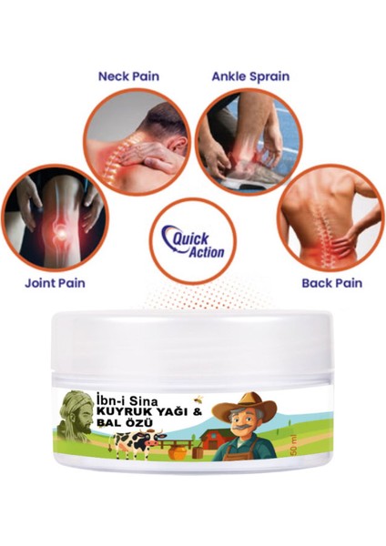 2 Adet 50 ml Kuyruk Yağı ve Bal Özü / İyi Gelecek Teskin Edici Krem