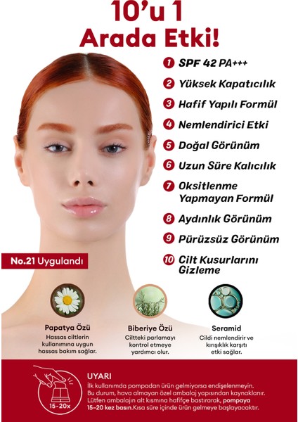 Mükemmel Kapatıcılık Sunan Çok Fonksiyonlu M Perfect Cover BB Cream Ex SPF42/PA+++ No.21 (50ml) fiyatları