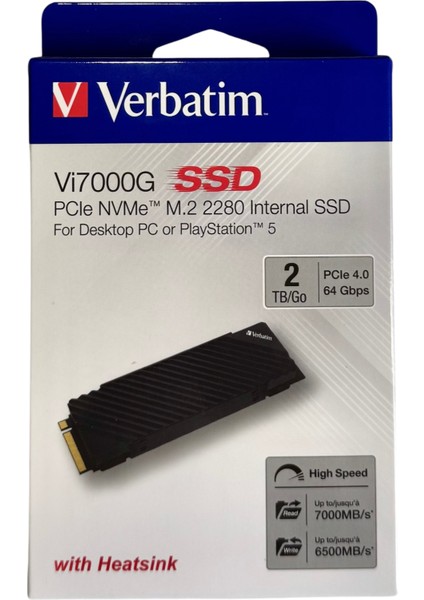Vi7000G 2TB 7000MB - 6500MB Playstation 5 Uyumlu M2 NVMe PCIe Gen 4 SSD