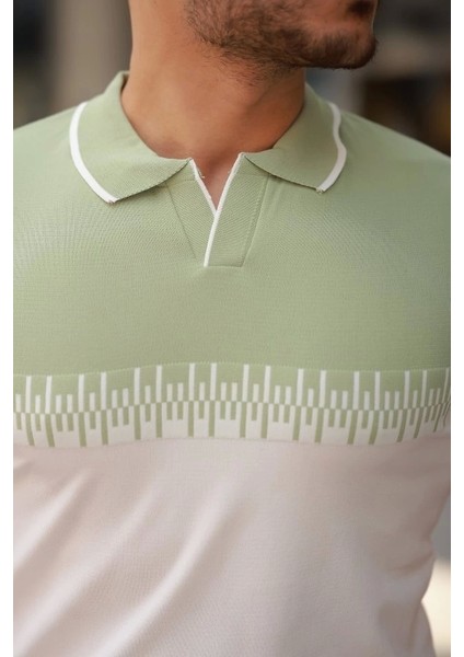 Erkek Hemşire Yaka Çift Renk Kısa Kollu Tişört modelleri