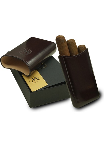 Gerçek Deri El Yapımı 52 Ring Viena Üçlü Puro Kılıfı modelleri