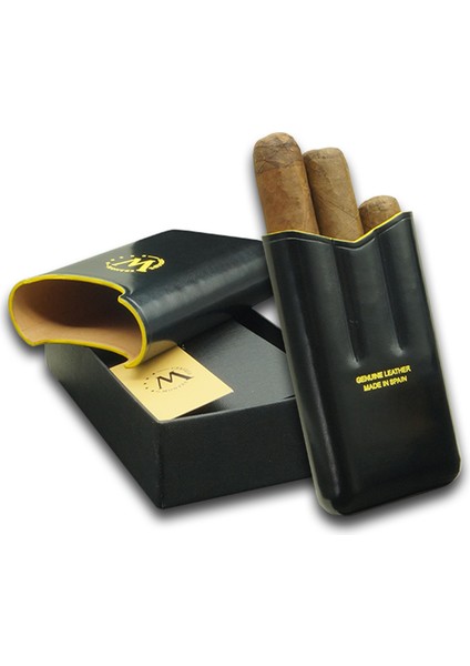 Gerçek Deri El Yapımı 52 Ring Dark Üçlü Puro Kılıfı modelleri