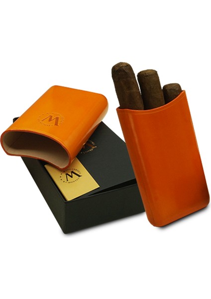 Gerçek Deri El Yapımı 52 Ring Amsterdam Üçlü Puro Kılıfı modelleri