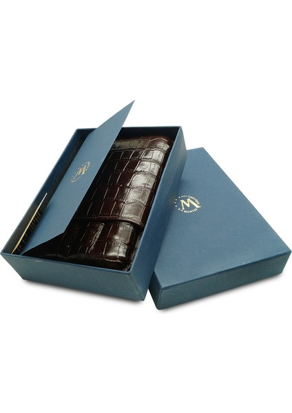 Gerçek Deri El Yapımı 60 Ring Krokodil Tabaco Dörtlü Puro Kılıfı