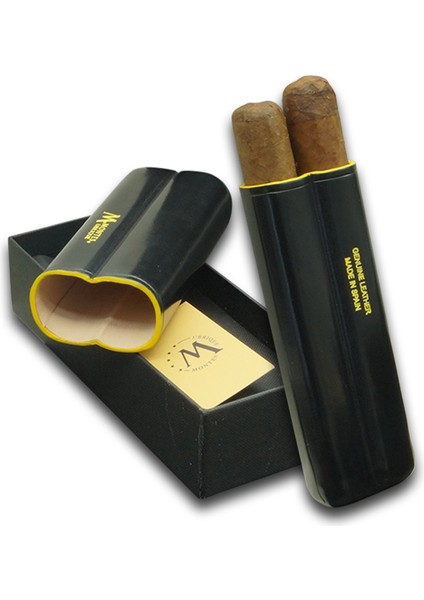 Gerçek Deri El Yapımı 52 Ring Dark İkili Puro Kılıfı modelleri