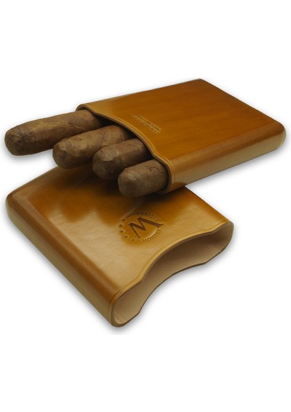 Gerçek Deri El Yapımı 55 Ring Munich Dörtlü Puro Kılıfı modelleri