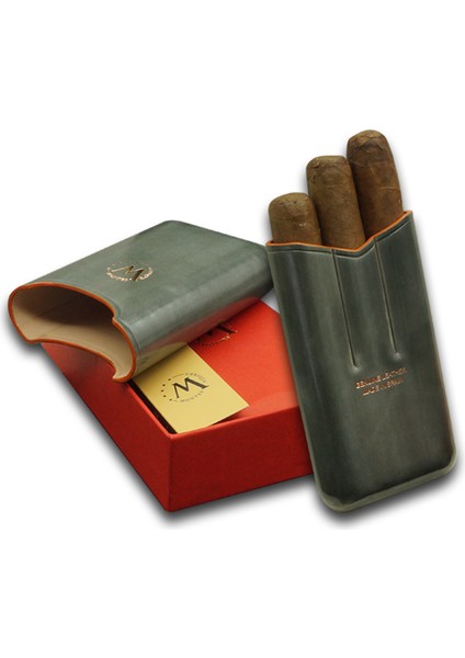 Gerçek Deri El Yapımı 52 Ring Shadow Üçlü Puro Kılıfı modelleri