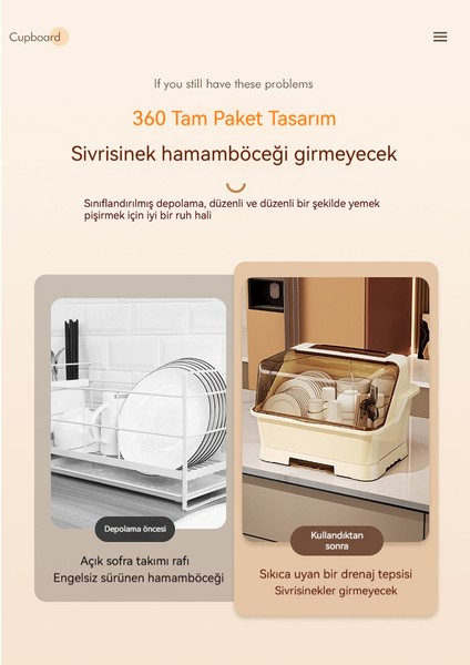 Ev Mutfak Büyük Kapasiteli Kase, Yemek Çubukları, Bıçak ve Çatal Saklama Kutusu Kapaklı Toz Geçirmez Kase (Yurt Dışından) fiyatları