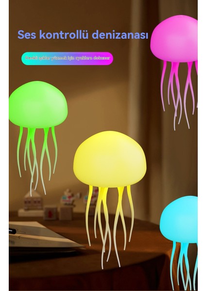 Ses Kontrollü Yatak Odası Başucu LED Denizanası Lambası (Yurt Dışından) fiyatları
