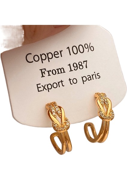 Niş Tasarım Metal Saplama Küpeler Moda Vintage Basit Moda Küpeler (Yurt Dışından)