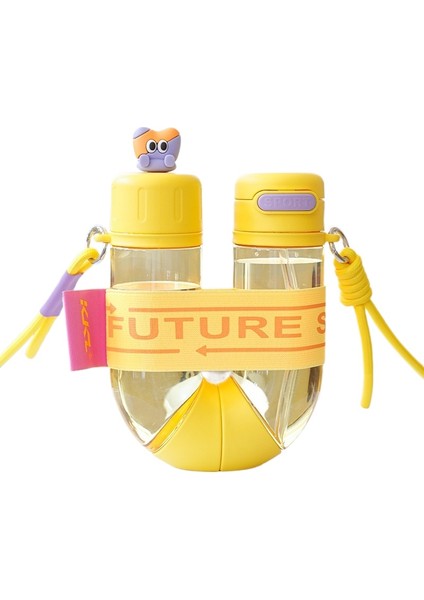 800ML Yaratıcı U Şeklinde Yüksek Görünümlü Çift Deposlu Büyük Kapasiteli Su Bardağı (Yurt Dışından)