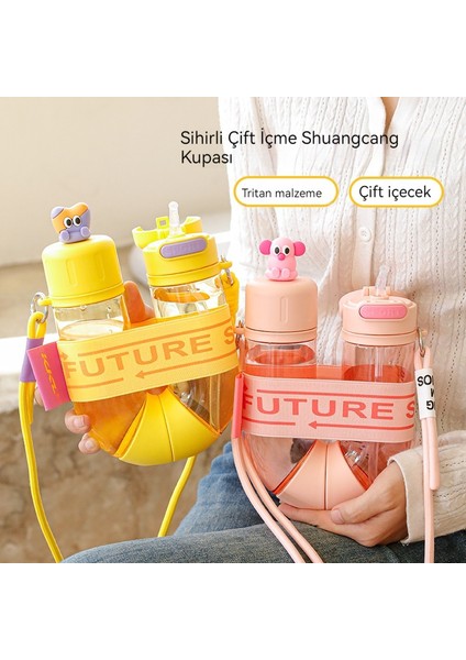 800ML Yaratıcı U Şeklinde Yüksek Görünümlü Çift Deposlu Büyük Kapasiteli Su Bardağı (Yurt Dışından) fiyatları