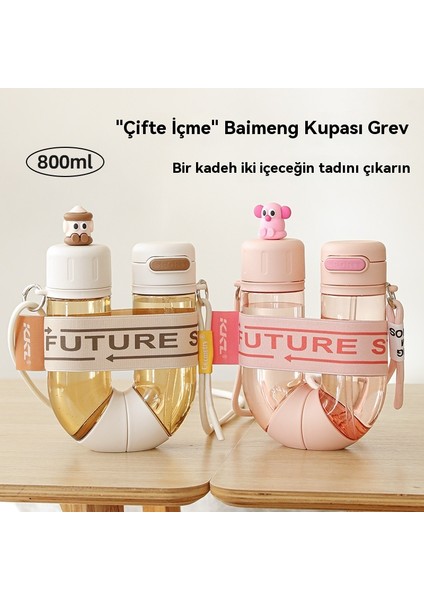 800ML Yaratıcı U Şeklinde Yüksek Görünümlü Çift Deposlu Büyük Kapasiteli Su Bardağı (Yurt Dışından) modelleri