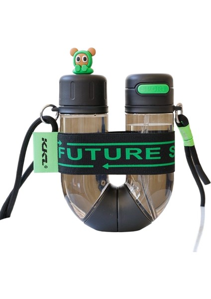 800ML Yaratıcı U Şeklinde Yüksek Görünümlü Çift Deposlu Büyük Kapasiteli Su Bardağı (Yurt Dışından)