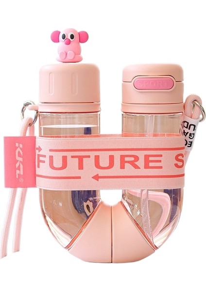 800ML Yaratıcı U Şeklinde Yüksek Görünümlü Çift Deposlu Büyük Kapasiteli Su Bardağı (Yurt Dışından)