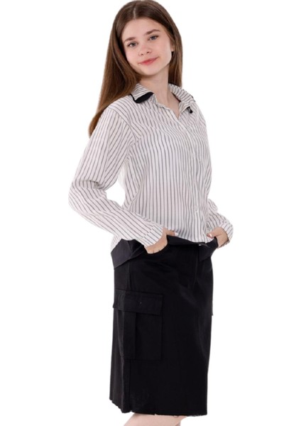 Kız Çocuk Kargo Keten Etek 2959