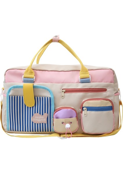 Yeni Kontrast Renkli Seyahat Çantası Büyük Kapasiteli Açık Taşınabilir Çok Fonksiyonlu Tek Omuz Crossbody Sırt (Yurt Dışından)