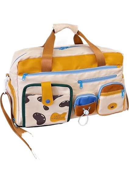 Yeni Kontrast Renkli Seyahat Çantası Büyük Kapasiteli Açık Taşınabilir Çok Fonksiyonlu Tek Omuz Crossbody Sırt (Yurt Dışından)