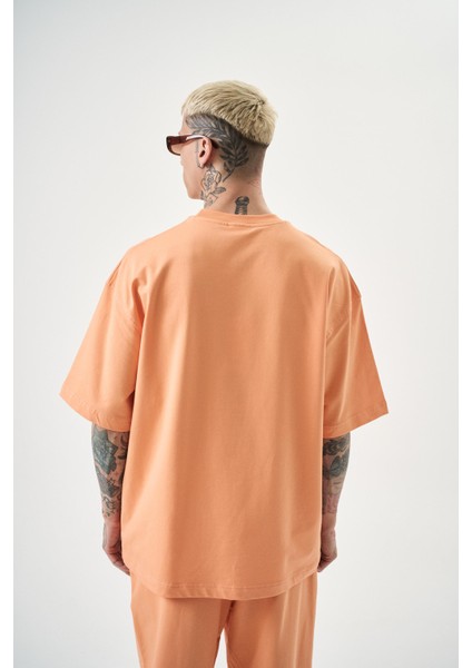 Erkek Basic T-Shirt Şeftali modelleri