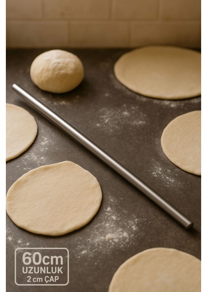 Alüminyum Paslanmaz Metal Masterchef Pratik 60 cm Hamur, Yufka Açıcı Oklava fiyatları